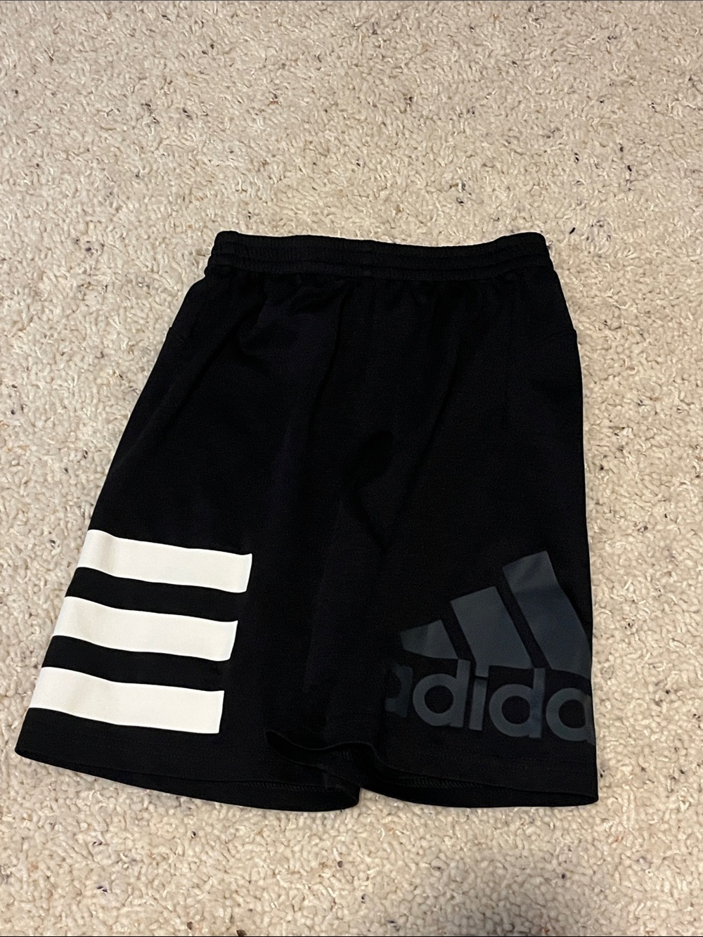 adidas Black Shorts with White Stripe Detail